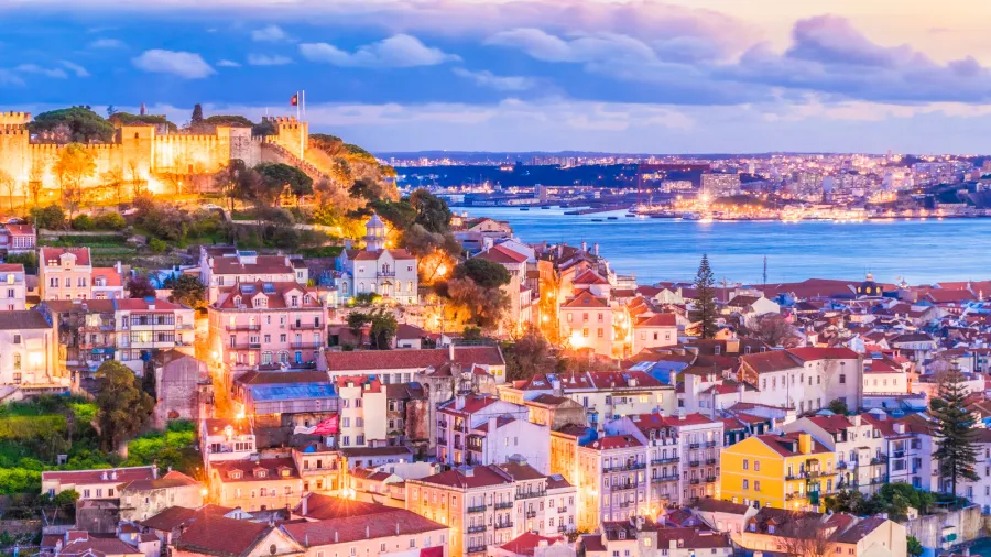 cityscape of lisbon at twilight portugal