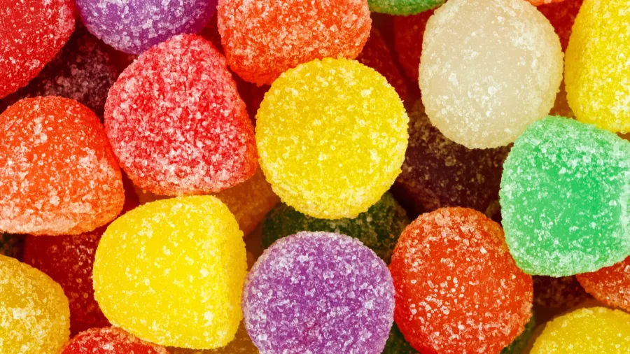 close up of assorted multicolored gum drops