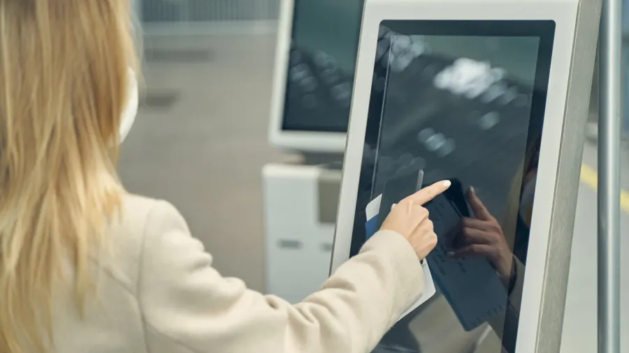 close up of young woman doing online registration