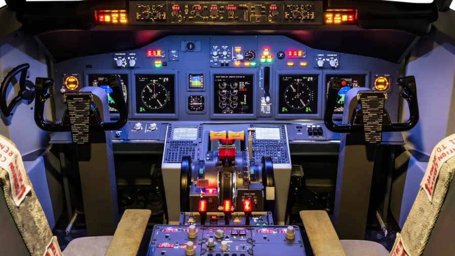 cockpit of an homemade flight simulator