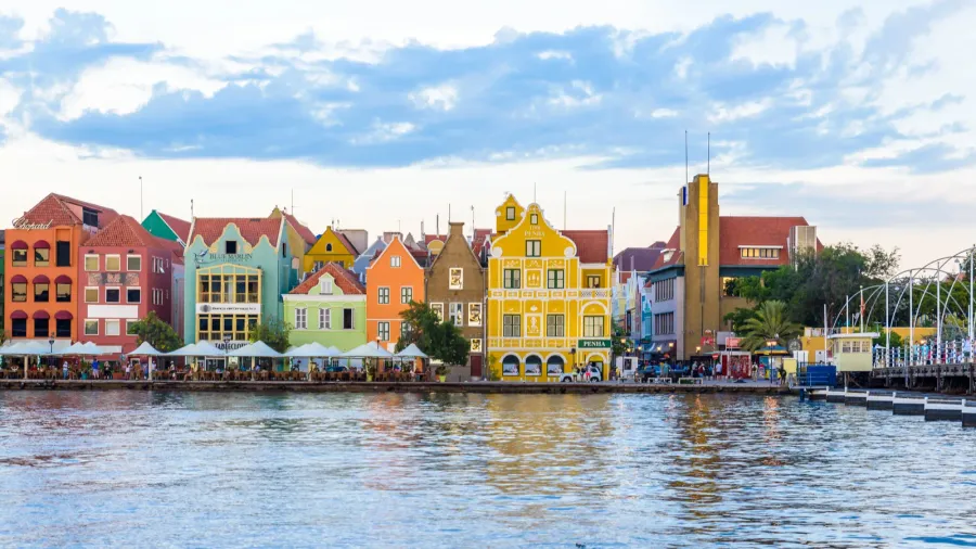 colorful buildings in willemstad downtown curacao netherlands antilles