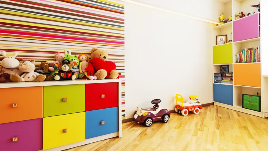 colorful designed kids room