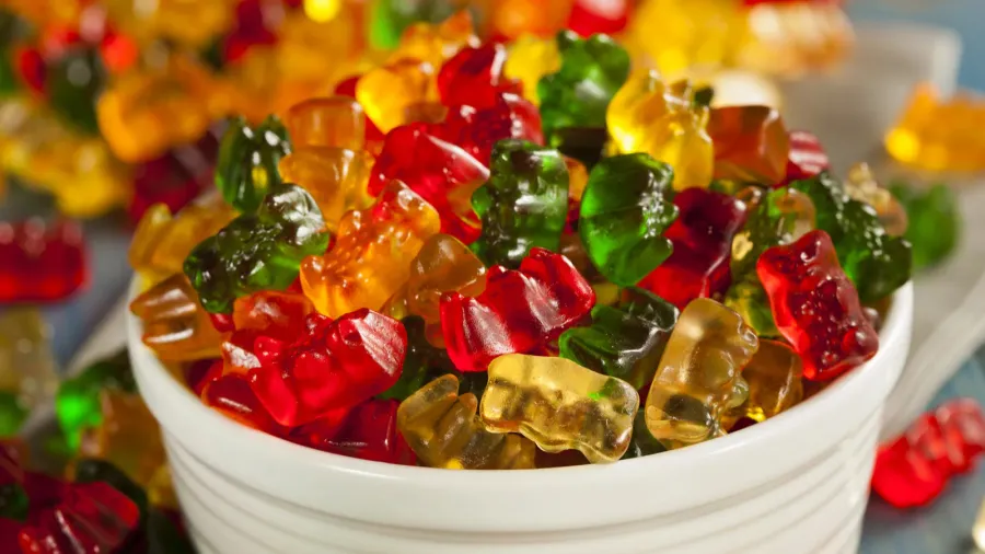 colorful fruity gummy bears