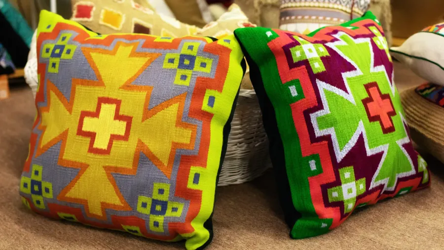 colorful pillows with figure ukrainian geometric ethnic traditional pattern embroidery