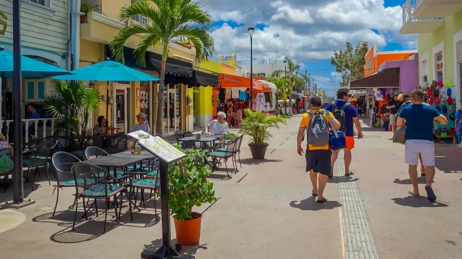 colorful shop eatery plaza grocery strore where people can buy