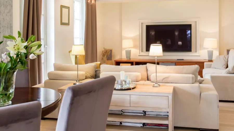 combination of living and dining room