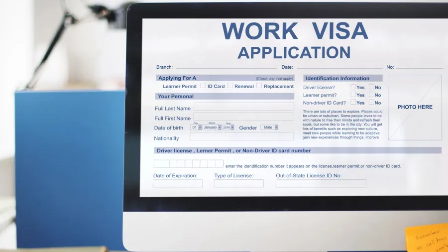 computer with information on screen
