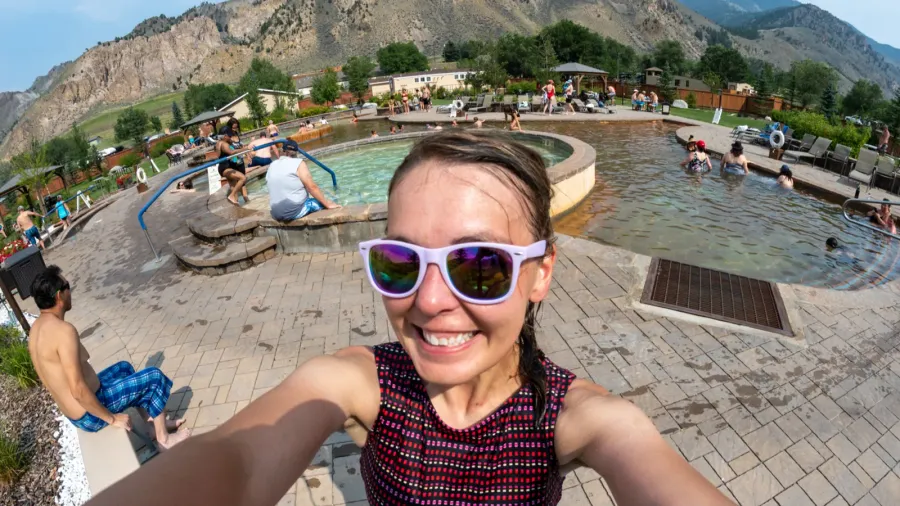 corwin springs montana  august 25 2021 fisheye lens selfie