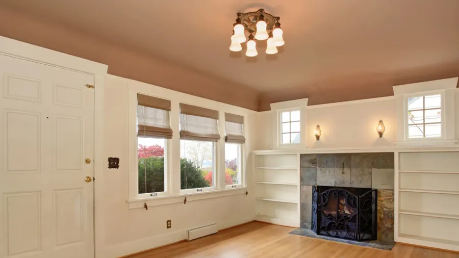 cozy living room with rose interior ceiling paint