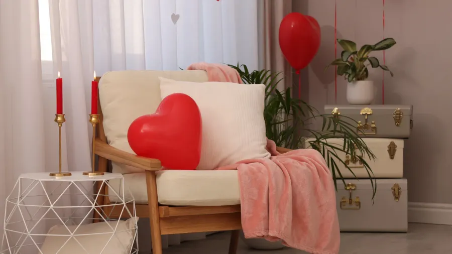 cozy room decorated for valentine day interior design