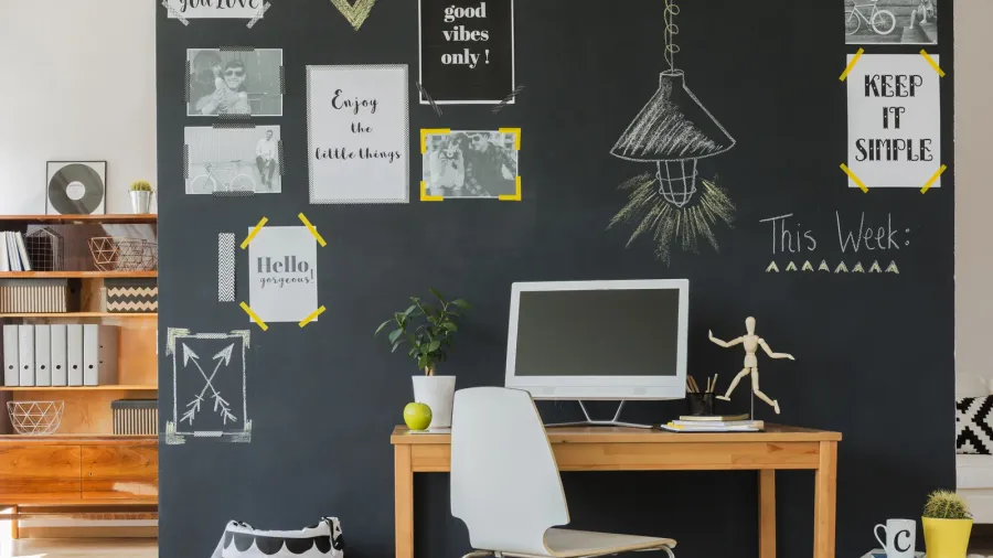 creative working space with computer