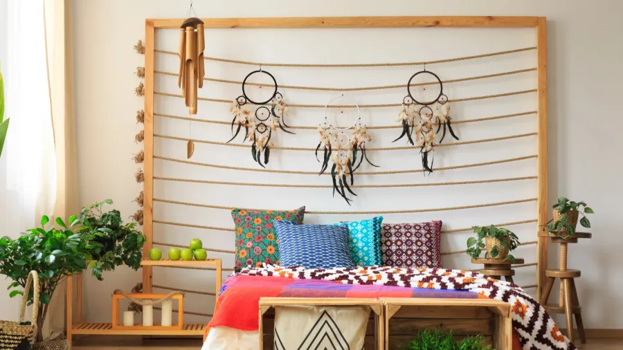 creatively decorated bedroom