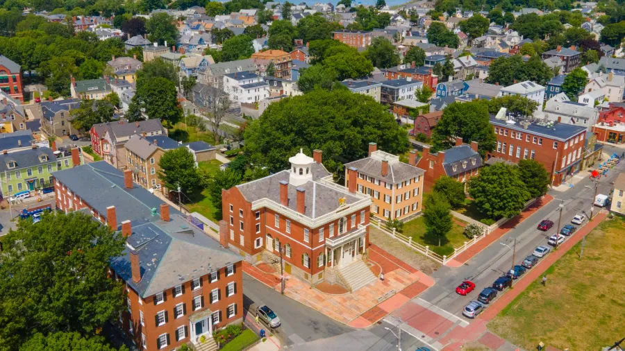 custom house aerial view at the salem maritime national historic