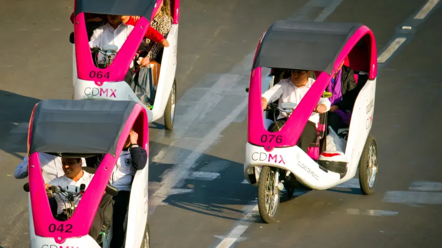 cycle taxi at zocalo in mexico city