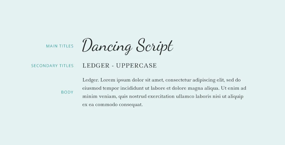Script heading font pairing example