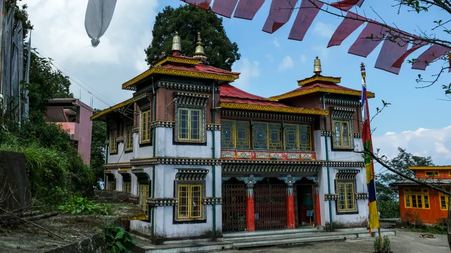 darjeeling india  october 2020 the bhutia busty monastery in