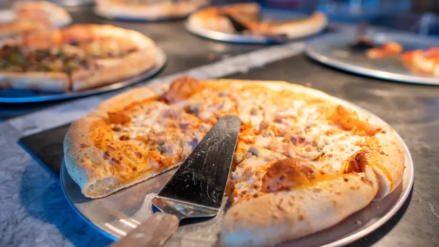 delicious wood fired pizzas ready to be eaten