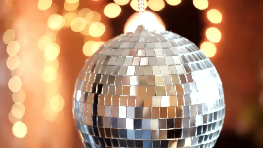 disco ball with disco lights