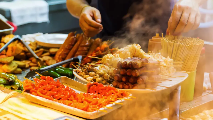 display of an asian street food shop