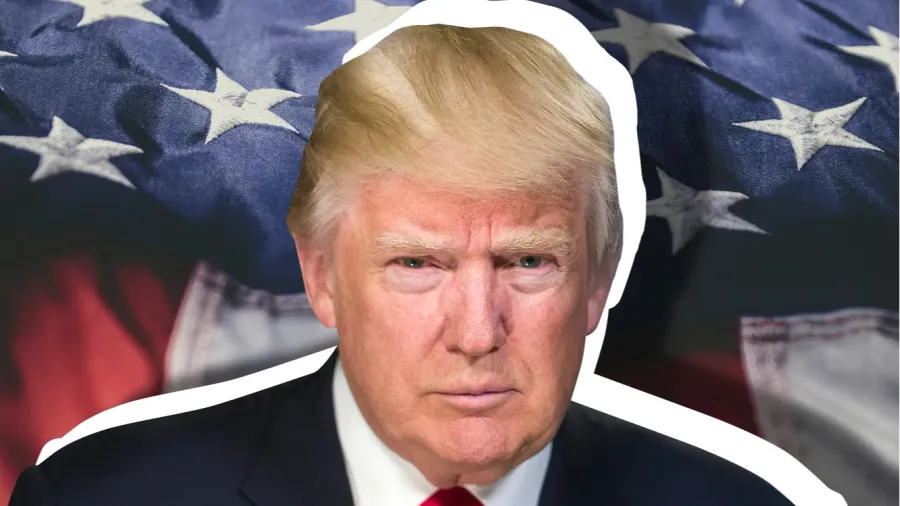 donald trump and usa flag