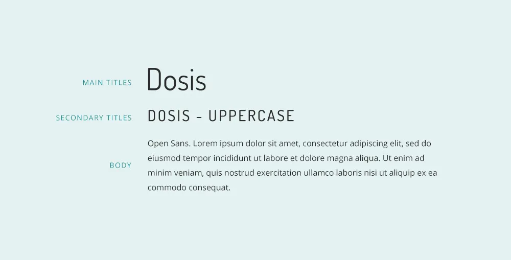 Dosis font fairing and Open Sans font combination.