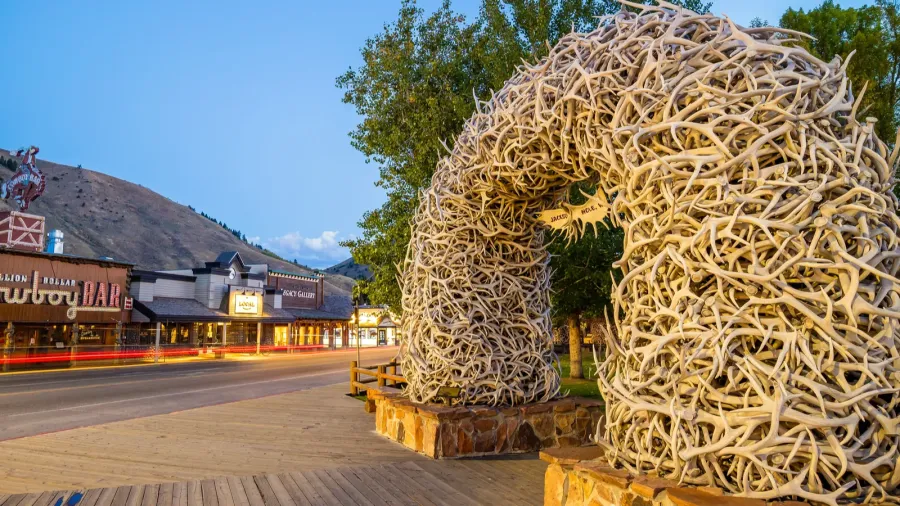downtown jackson hole in wyoming usa