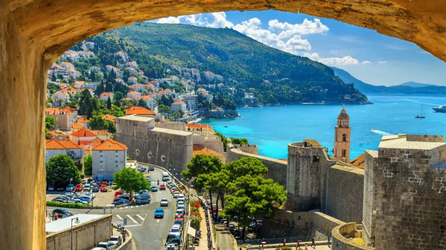 dubrovnik fortress panorama with sea from the city wallscroatia