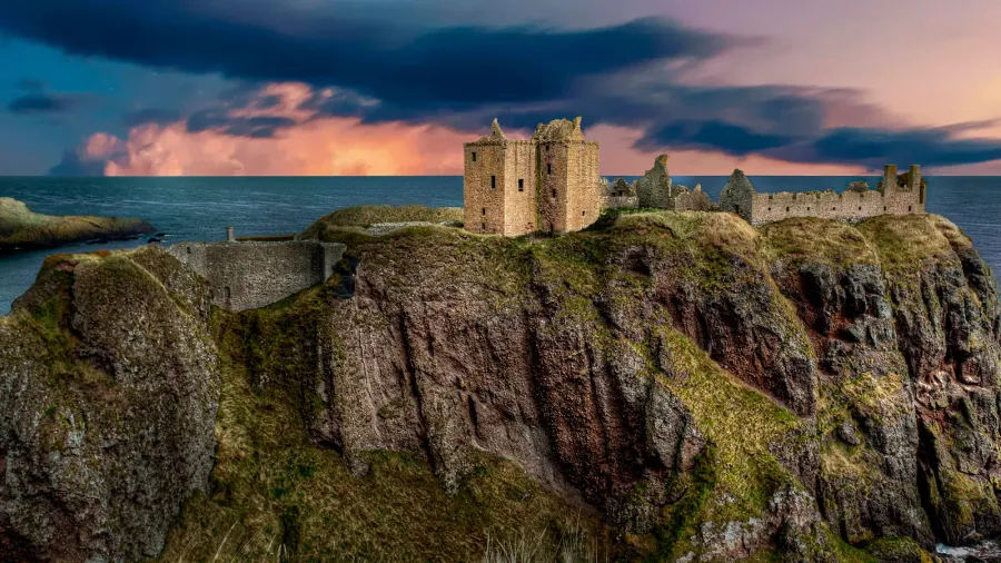 dunnottar castle in scotland near to aberdeen  united kingdom