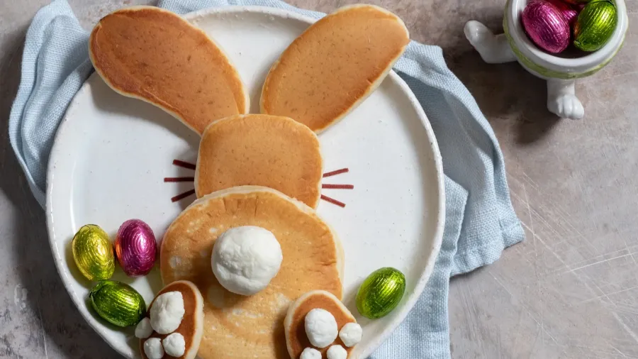 easter funny bunny pancakes