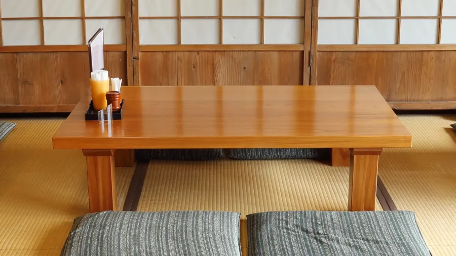 empty wood table