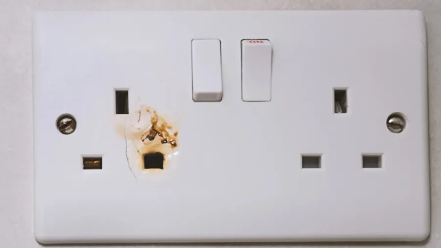 english type g electrical overloaded power plug broken power overload