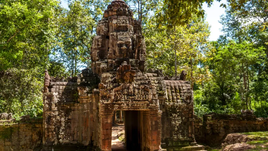 entrance gate of the banteay kdei temple angkor cambodia asia