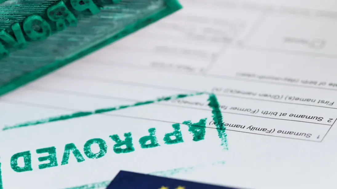 eu visa application approved getting schengen visa concept