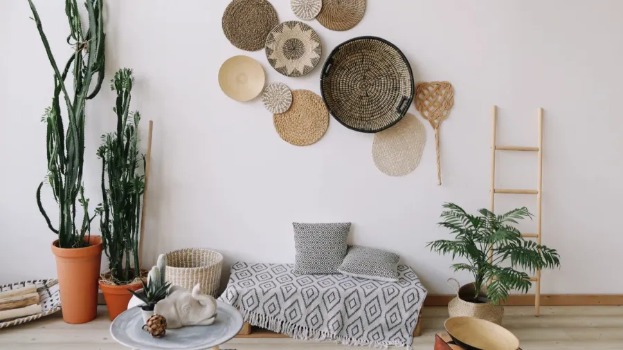 exotic interior interior design elements flat lay top view