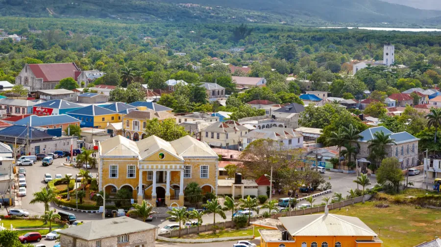 falmouth port in jamaica island the caribbeans with old houses
