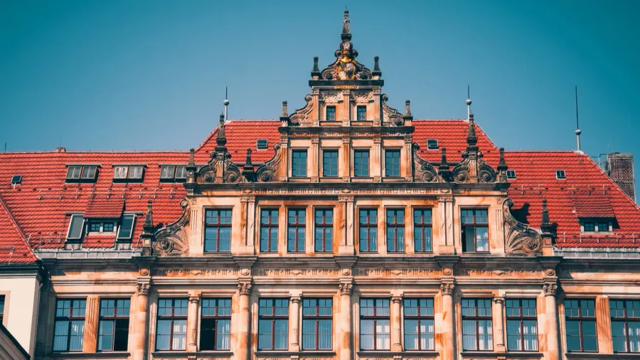 famous new city hall facade in goerlitz saxony germany