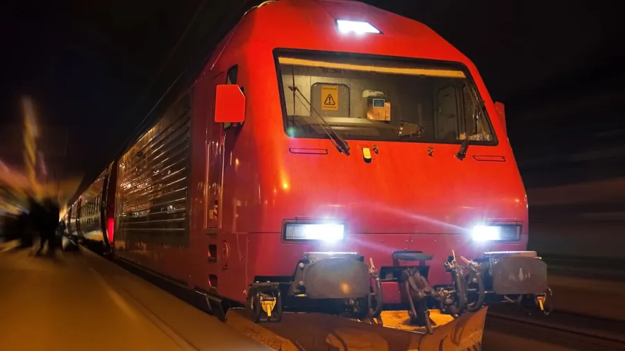 fast train with motion blur