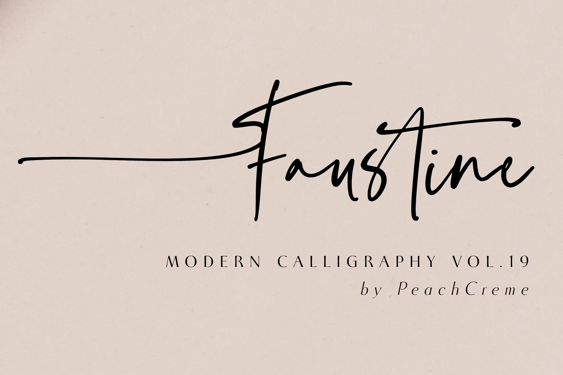 Faustine - modern script calligraphy font example.