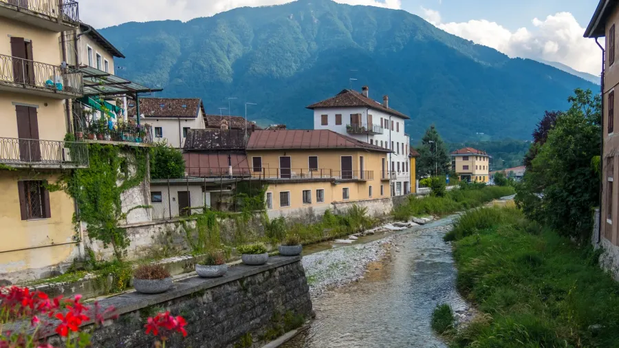 feltre italy  august 11 2019 street view of the