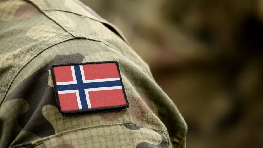 flag of norway on military uniform army troops soldiers