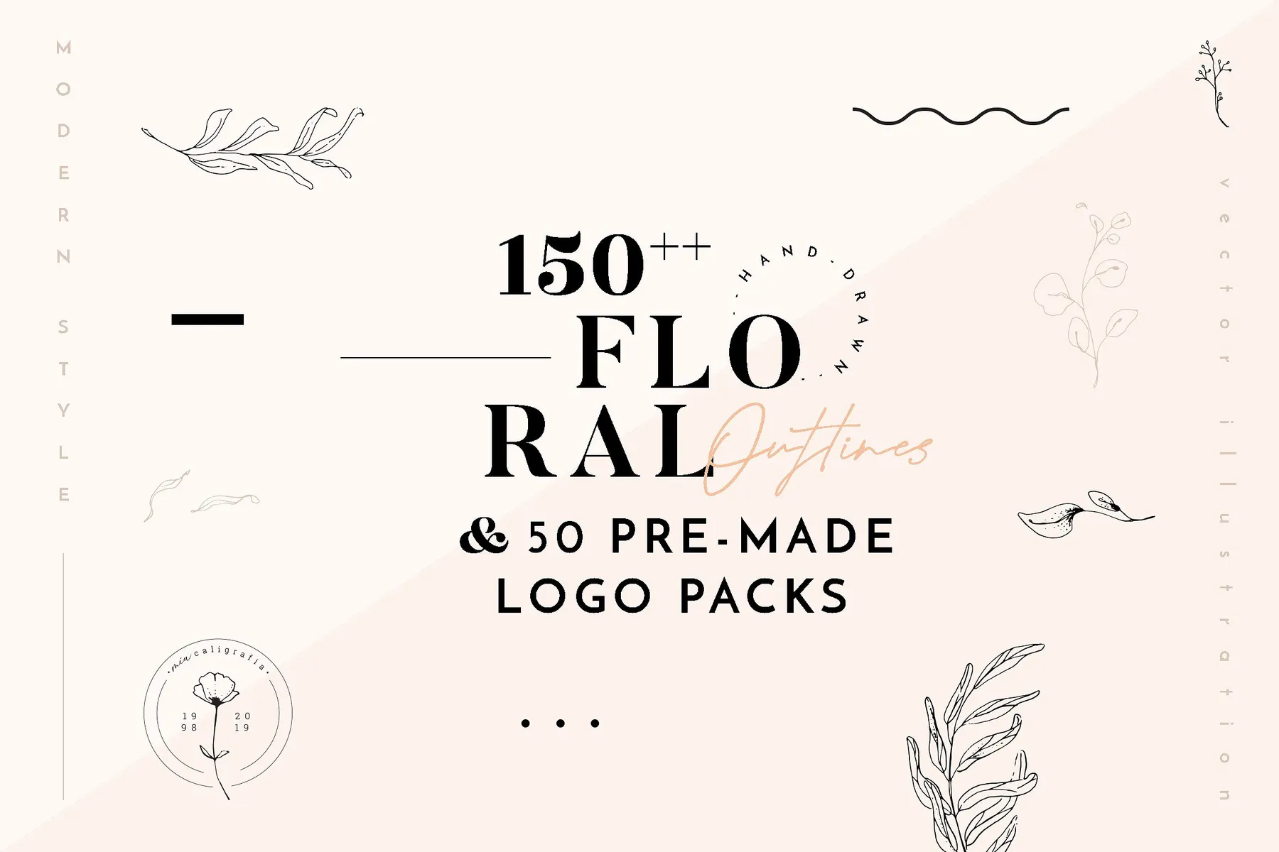 Cover art for Floral Outlines and Logo pack.