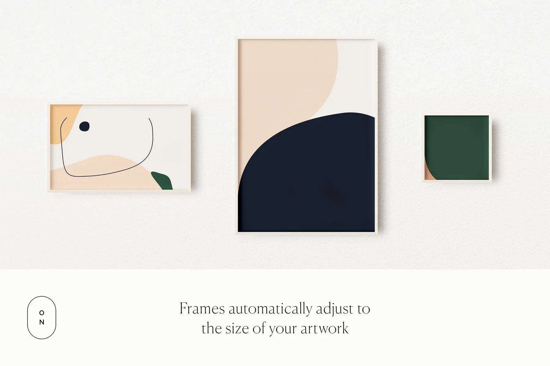 Frames automatically adjust to the size of the uploaded image.