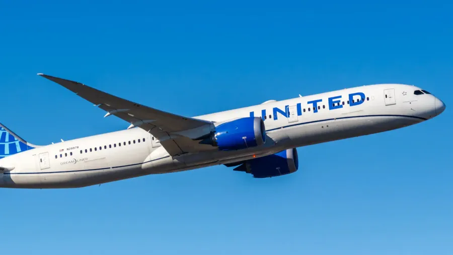frankfurt germany  february 13 2021 united airlines boeing 7879