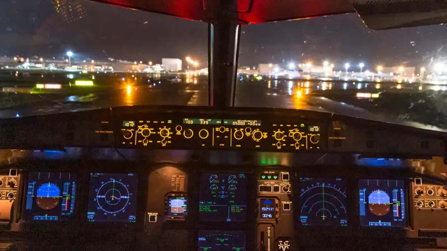 frankfurt germany  october 9 2014 landing by night with