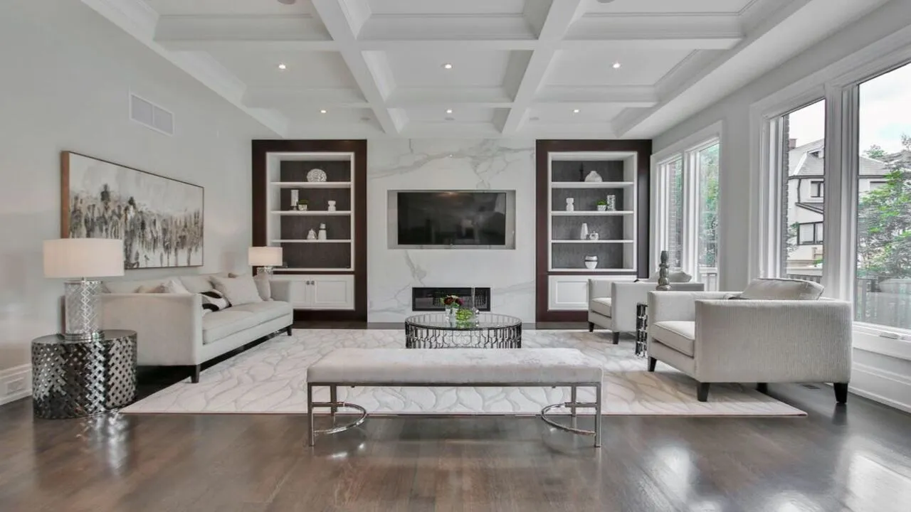Vertical space usage expands storage and opens up your small living room visually.