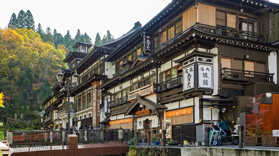 ginzan onsen street in yamagatajapan