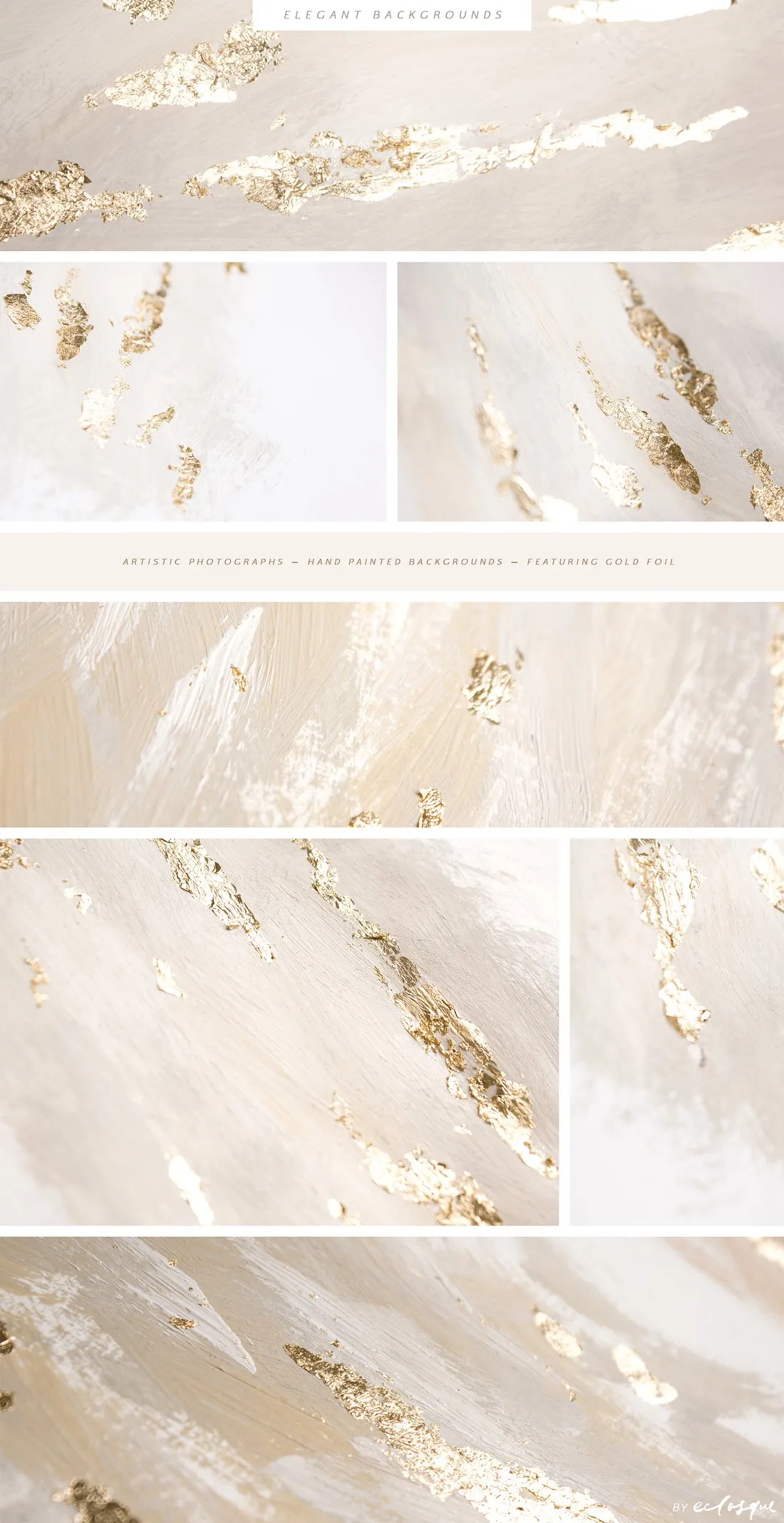 Elegant background images with gold foil and hand-painted brush strokes.