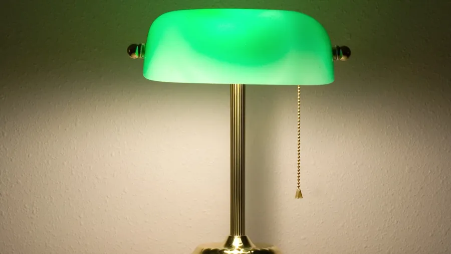 green bankers lamp
