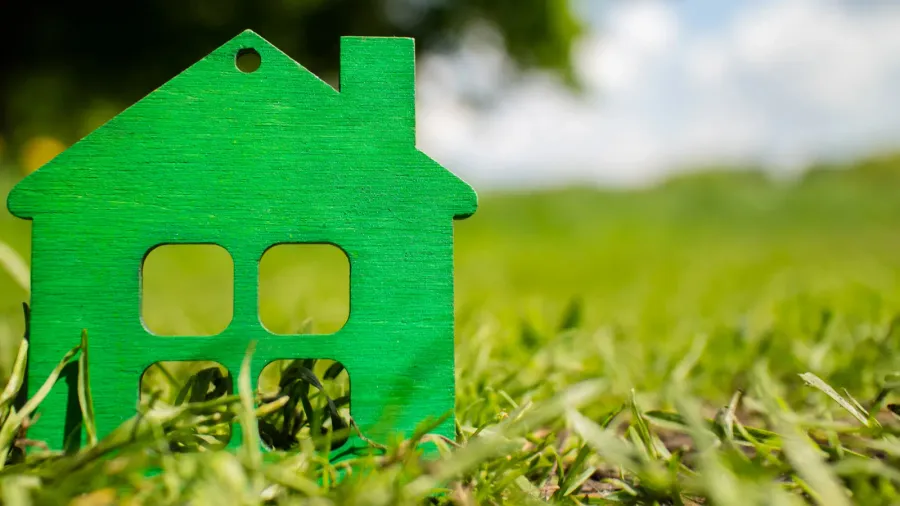 green wooden house