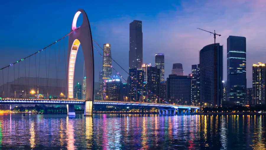 guangzhou skyline guangzhou china